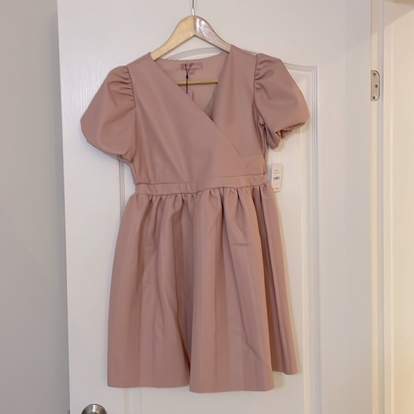 Mauve Glow Pleated Cap-Sleeve Surplice Dress - Picture 10 of 12